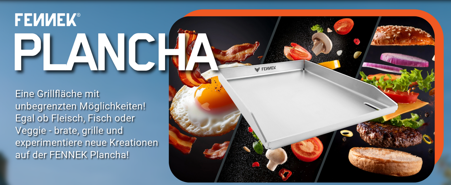 Titelbild der FENNEK Plancha, neben dem Bild ist ein kurzer Einleitunsgtext zur Plancha.