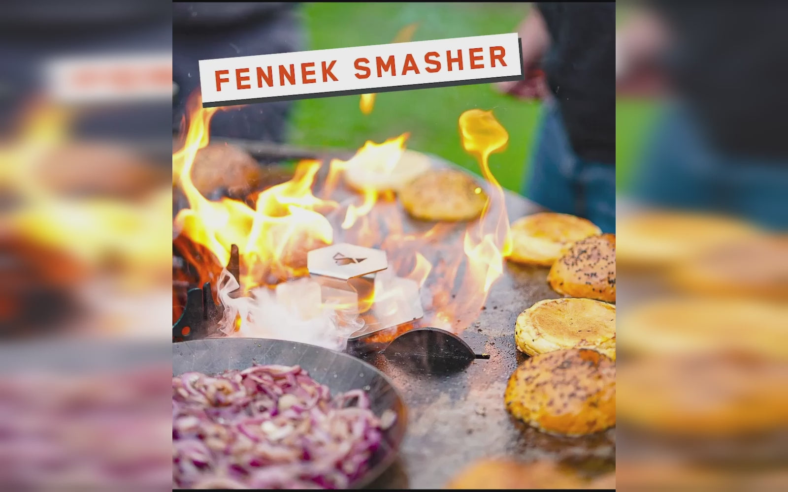 Einsatz vom Smasher auf einer Feuerplatte und einem Holzkohlegrill.