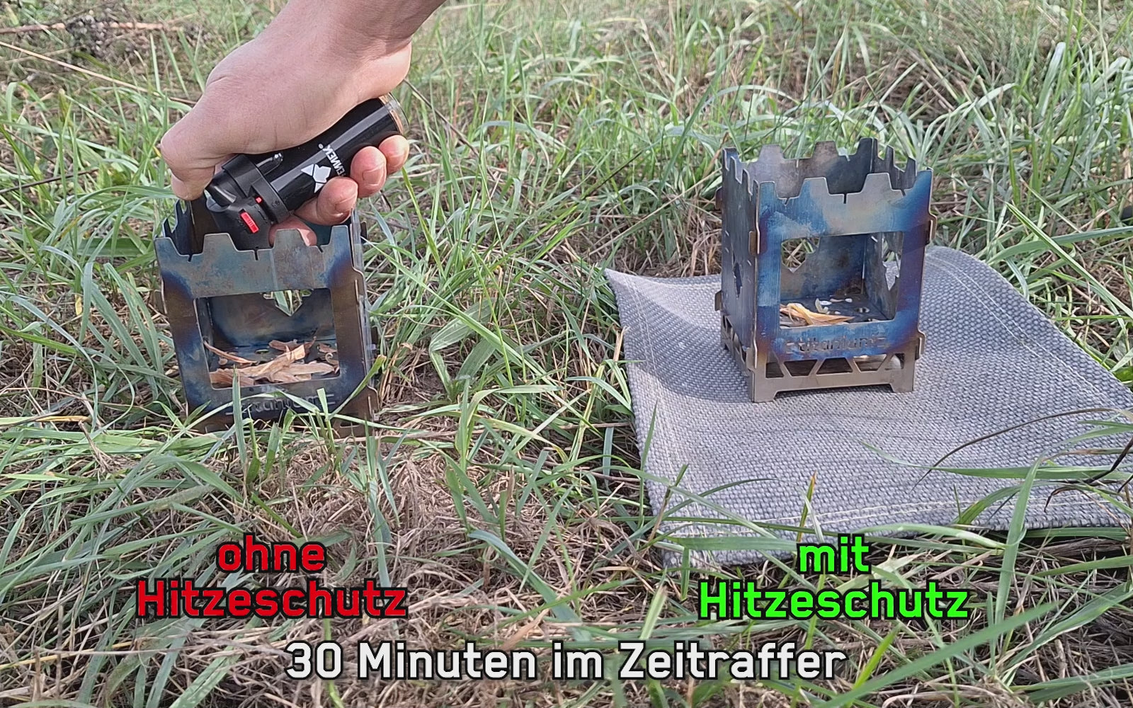Zeitraffervideo der FENNEK Flammschutzmatte.