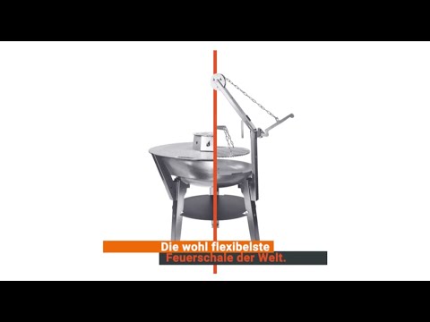 Ein kurzes Gif mit weißem Hintergrund, dass die vielzähligen Möglichkeiten der FENNEK Feuerschale Allround zeigt. Ob als reine Feuerschale, als Schwenkgrill oder Feuerplattengrill. Mit Deckel und HItzeblech, Wok-Krone und Grillrost sowie Flammlachshalter, Bretthalter und vieles mehr. Die Feuerschale Allround kann alles!