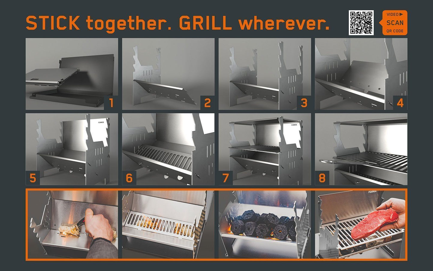 Bebilderte Aufbauanleitung für den FENNEK Grill