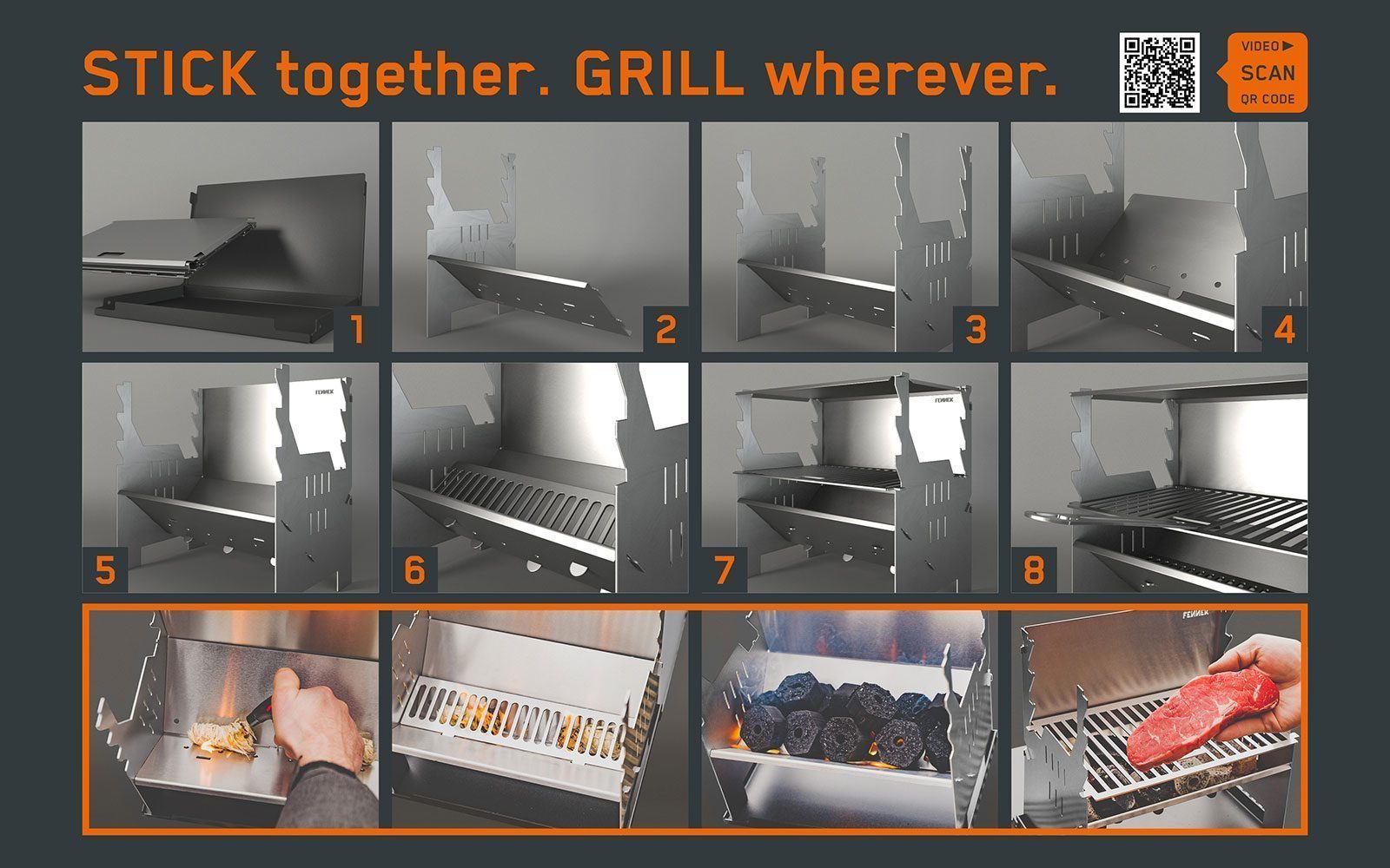 Bebilderte Aufbauanleitung für den FENNEK Grill