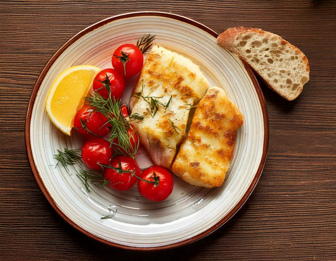 Gegrilltes Kabeljaufilet mit Cocktailtomaten