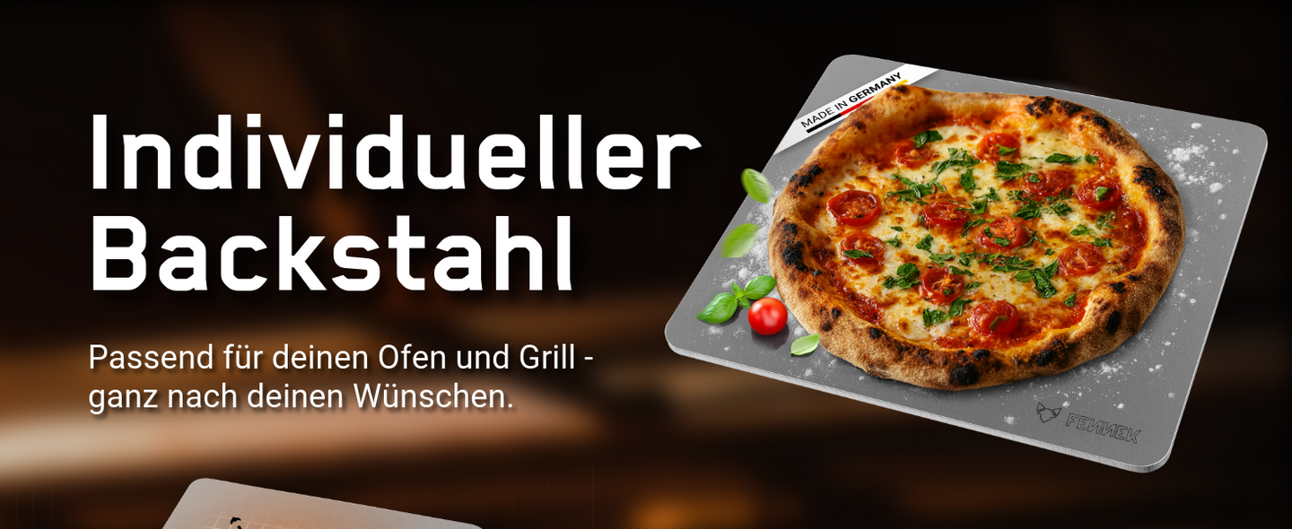 Titelbild des FENNEK Backstahls individuell. Größe individuell wählbar, passend für deinen Ofen und Grill.