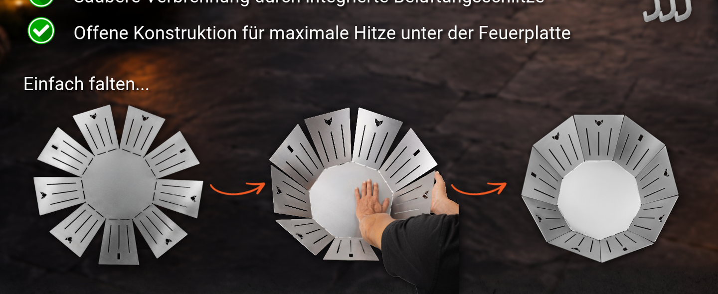 Aufbau Anleitung für den faltbaren Feuerkorb 