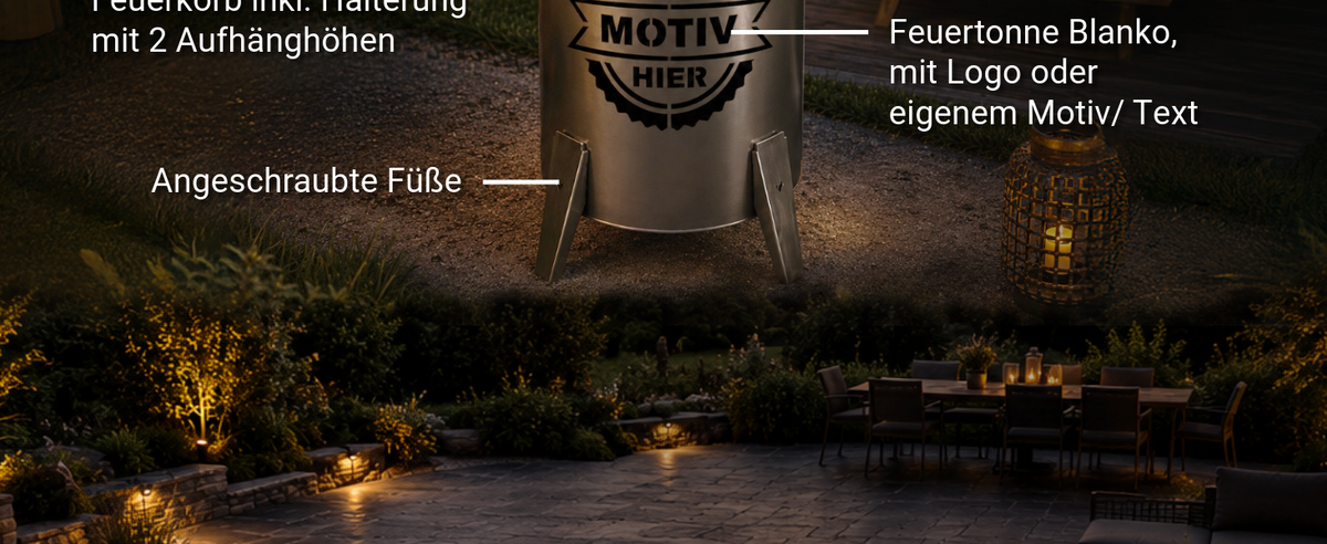 Infografik zum FENNEK Feuerplattengrill mit den wichtigsten Produktvorteilen und vielseitigen Grillmöglichkeiten