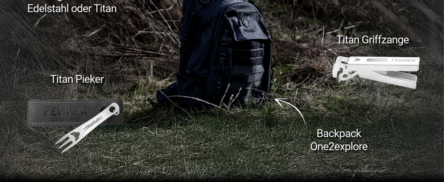 Ideale Ergänzungen zum Hobo Premium: Backpack One2explore, Titan Griffzange und Titan Pieker.