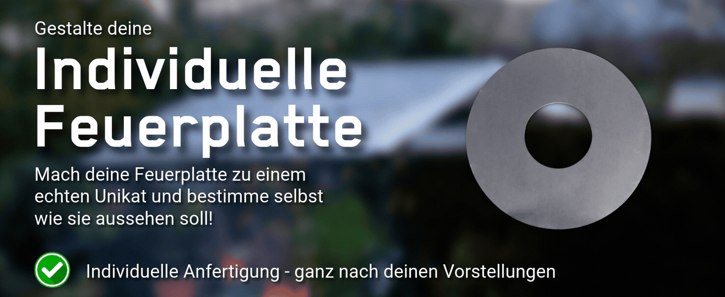 Das Bild zeigt verschiedene Varianten der FENNEK Feuerplatte. Dank der individuellen Anfertigung lässt sich ein echtes Unikat anfertigen.