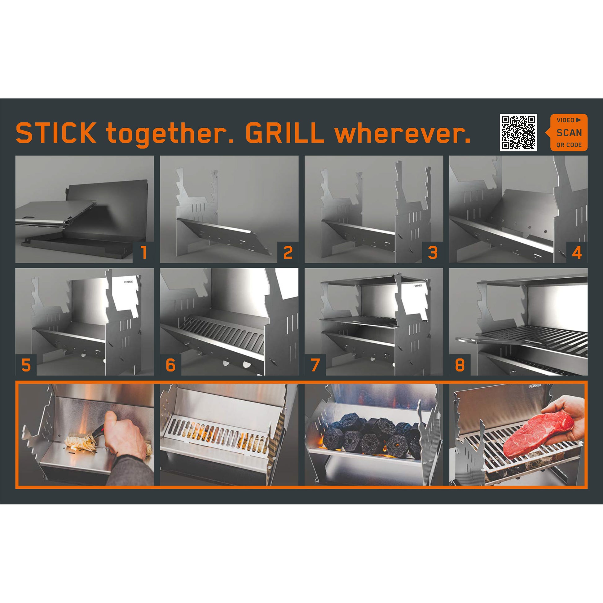 Bebilderte Aufbauanleitung für den FENNEK Grill