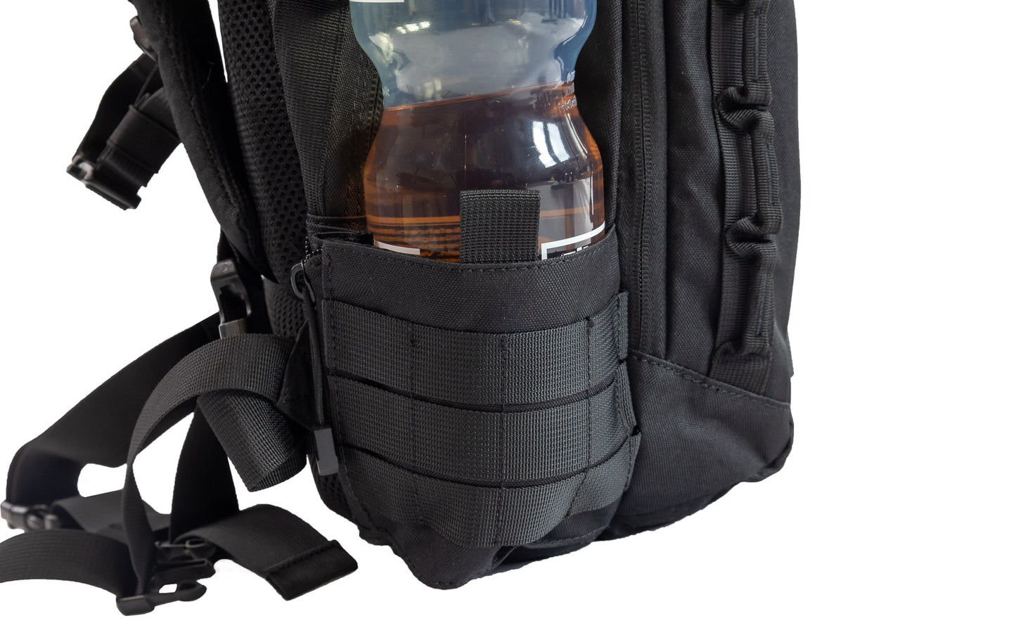 Freisteller Backpack One2explore mit Trinkflasche 1,5l im Seitenfach