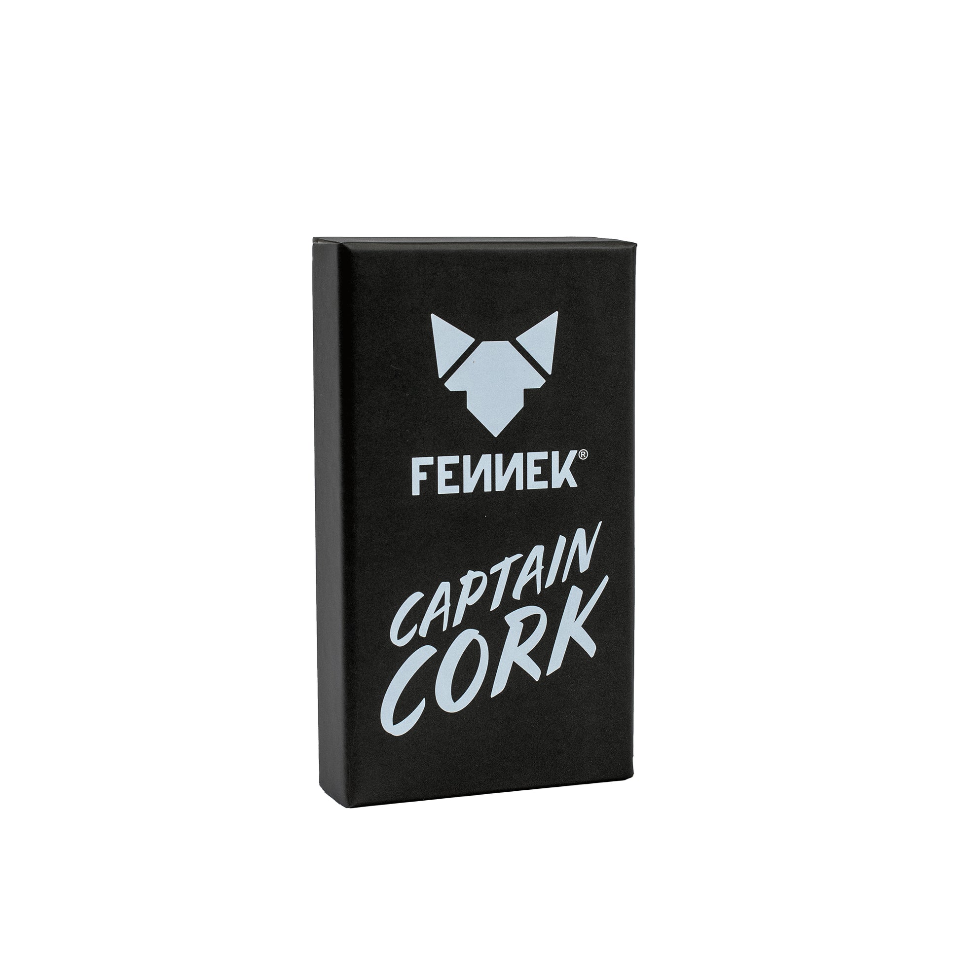Freigestellte Verpackung vom FENNEK Captain Cork Flaschenöffner Magnetisch mobil.