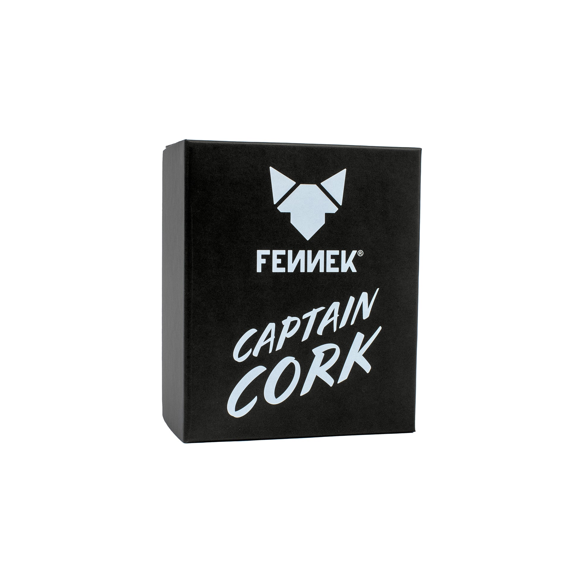 Freigestellte Verpackung vom FENNEK Captain Cork Flaschenöffner mit Korb.