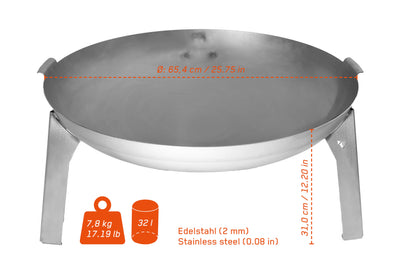 FENNEK Feuerschale 3Pod Edelstahl