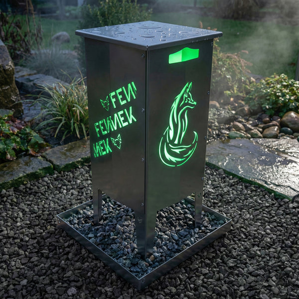 Aschewanne für Feuersäule aus Edelstahl