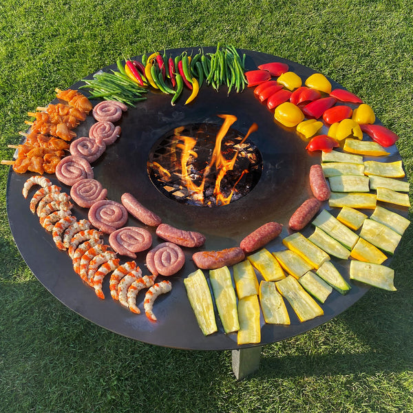 Allround fire bowl with fire plate