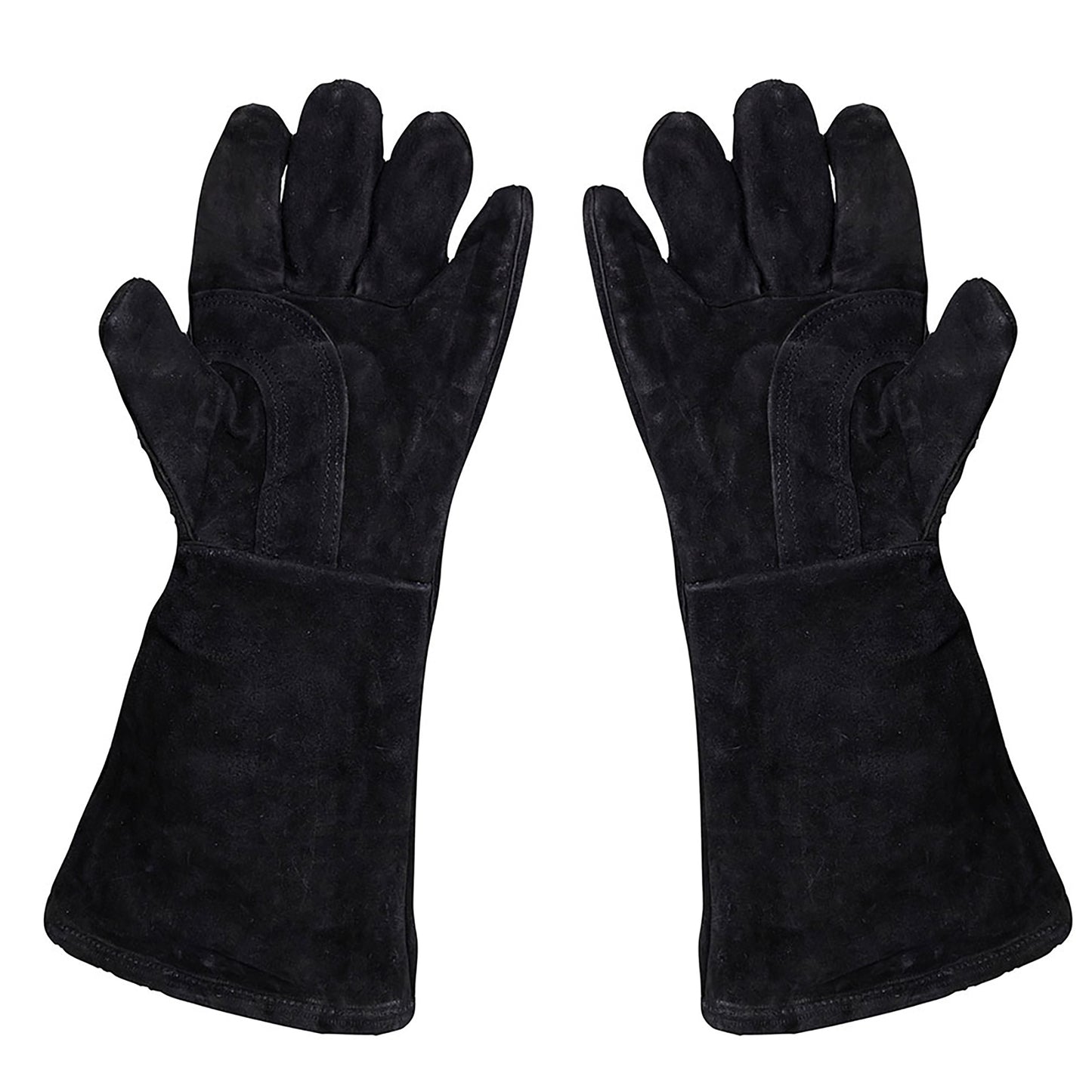 Linker und rechter Lederhandschuh aufgestellt mit Blick auf die Unterseite/Handfläche