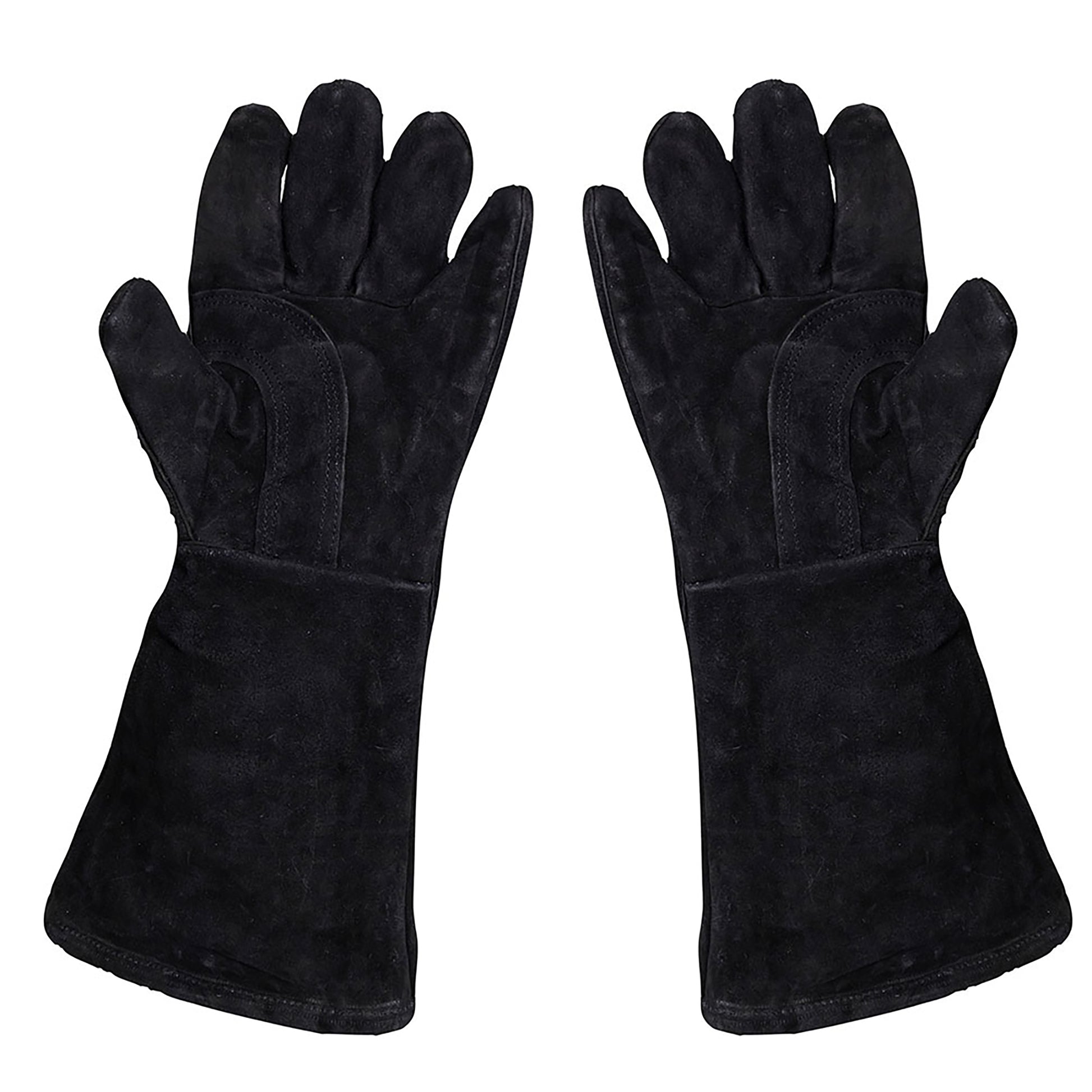 Linker und rechter Lederhandschuh aufgestellt mit Blick auf die Unterseite/Handfläche
