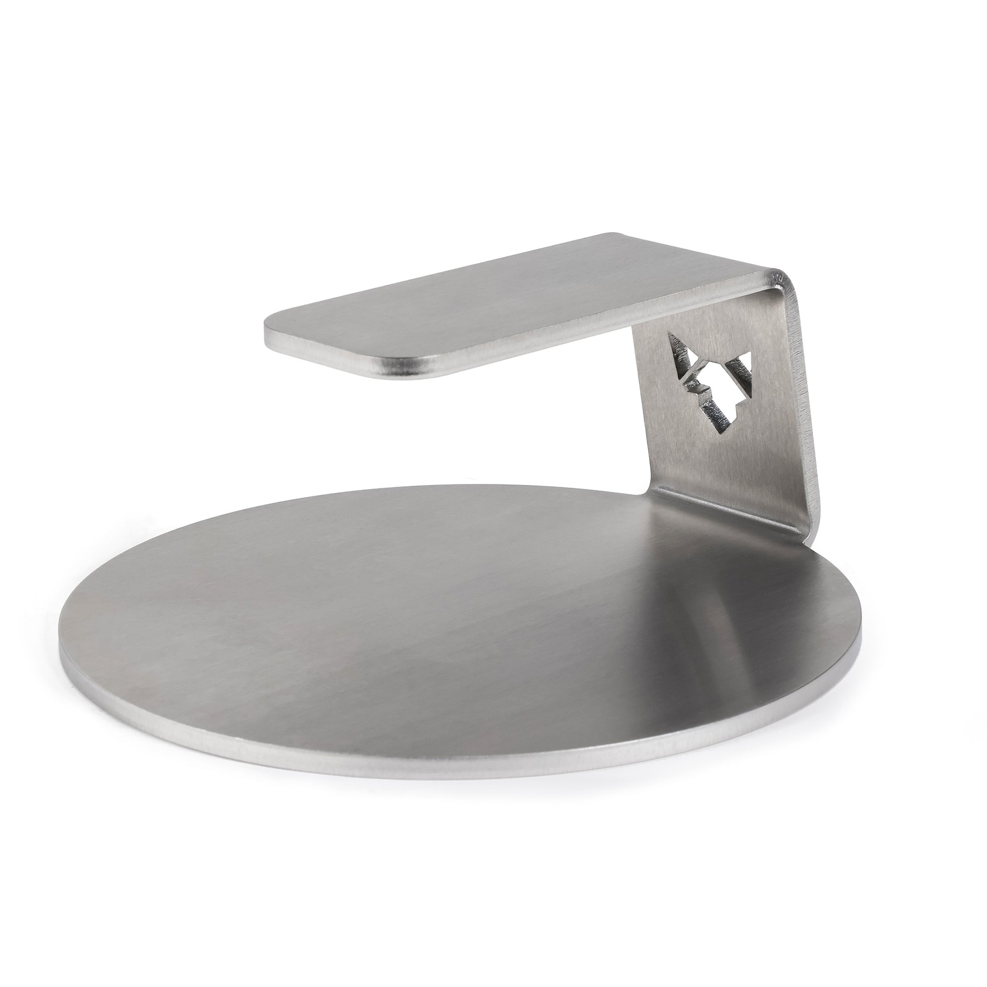 Freisteller vom FENNEK Smasher von vorne. Zu erkennen ist die runde Grundform und der Griff mit ausgelasertem FENNEK Kopf.