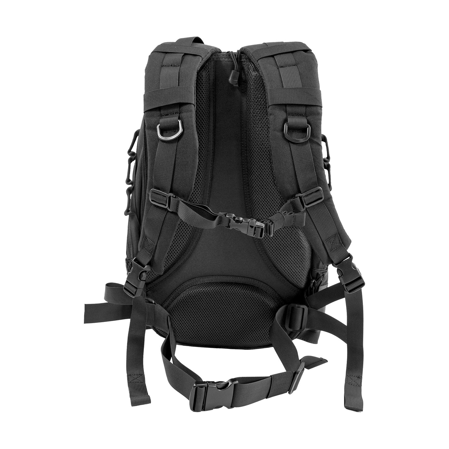 Freisteller Backpack One2eplore Sicht von hinten vor weißem Hintergrund.