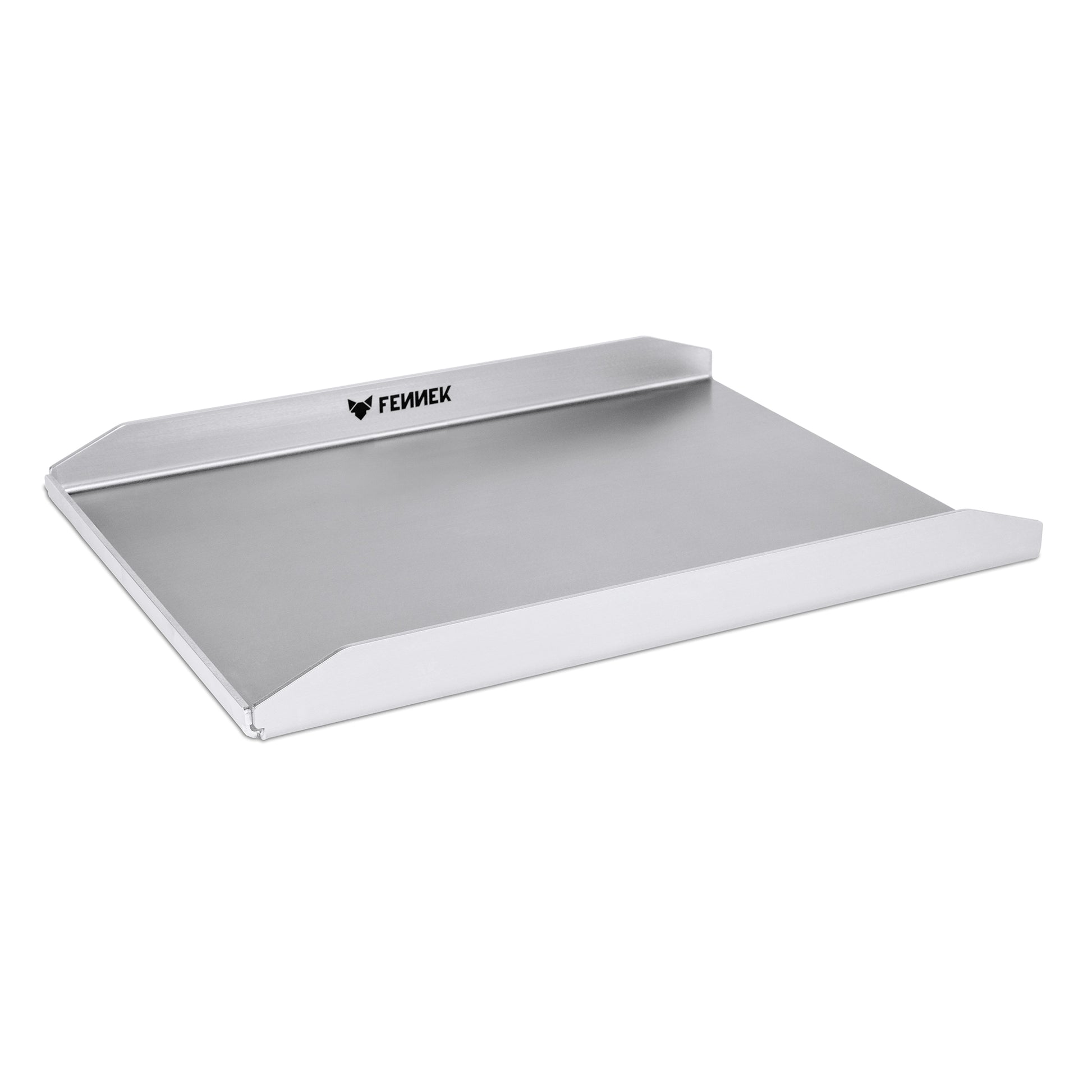 Freisteller der FENNEK Plancha für Napoleon mit Blick auf die feine FENNEK Gravur an der seitlichen Kante der Plancha.