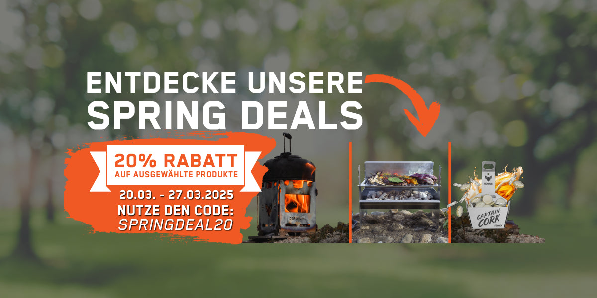 Die FENNEK Spring Deals sind da. Spare jetzt 20% auf Hobos, Flaschenöffner und Grills. Nutze dazu den Code SpringDeal20. 