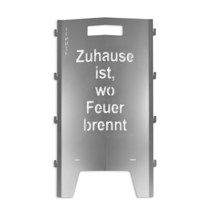 FENNEK Feuersäule personalisiert mit mit eigenem Motiv, freigestellt auf weißem Hintergrund