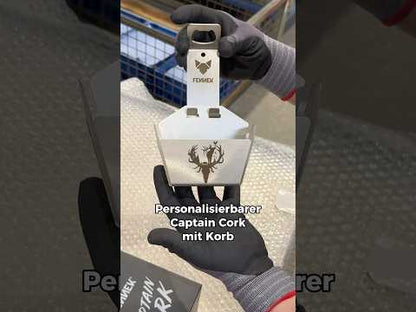 FENNEK Captain Cork - Flaschenöffner mit Korb - personalisierbar