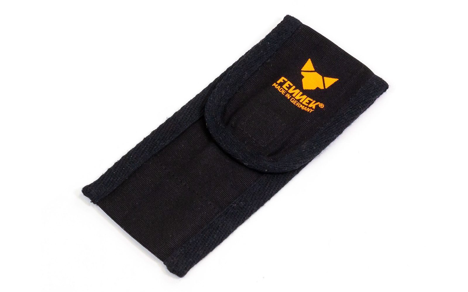 Schwarze Baumwolltasche mit FENNEK Logo-Aufdruck in orange